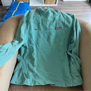 Vineyard vines. "the shep shirt" turquoise crew neck with drawstring.